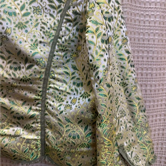 The Limited Green Metallic Floral Quilted Blazer - Picture 9 of 10